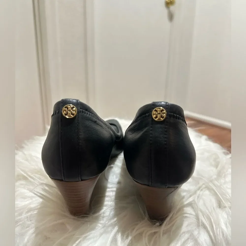 TORY BURCH Elegant Black Wedge Heels SIZE 8